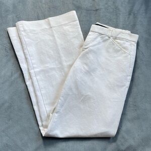 Ralph Lauren White Cotton Wide Leg Flare Pant - size 6